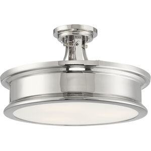 Watkins 3 Light 16 inch Polished Nickel Semi-Flush Ceiling Light, Essentials