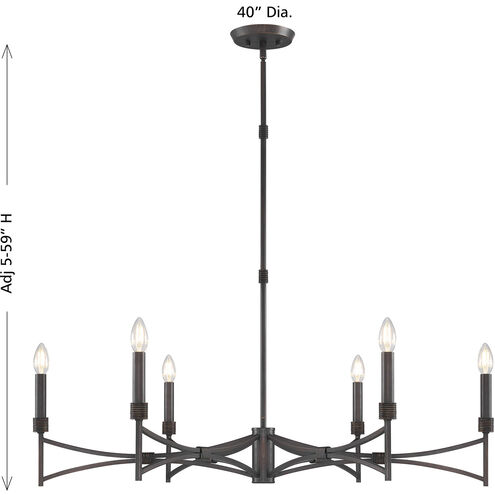 Gardner 6 Light 40 inch Champagne Mist Chandelier Ceiling Light