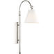Rutland 11.5 inch 60 watt Polished Nickel Adjustable Wall Sconce Wall Light, Essentials