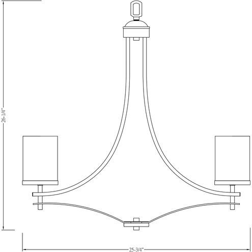 Colton 5 Light 26 inch Satin Nickel Chandelier Ceiling Light, Essentials
