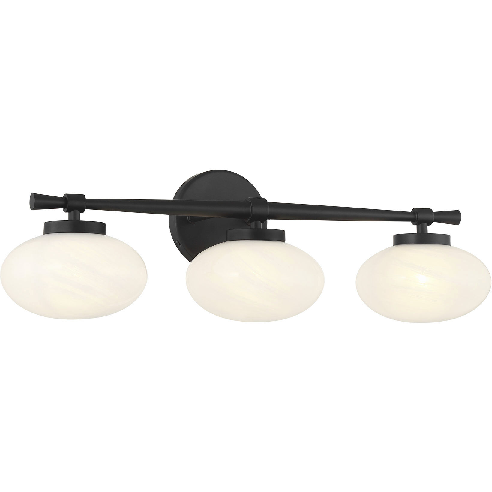 Barrow 3 Light 25 inch Matte Black Bathroom Vanity Light Wall Light