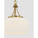 Octave 3 Light 15 inch Warm Brass Pendant Ceiling Light, Essentials