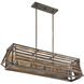Hartberg 5 Light 13.5 inch Aged Driftwood Outdoor Linear Chandelier