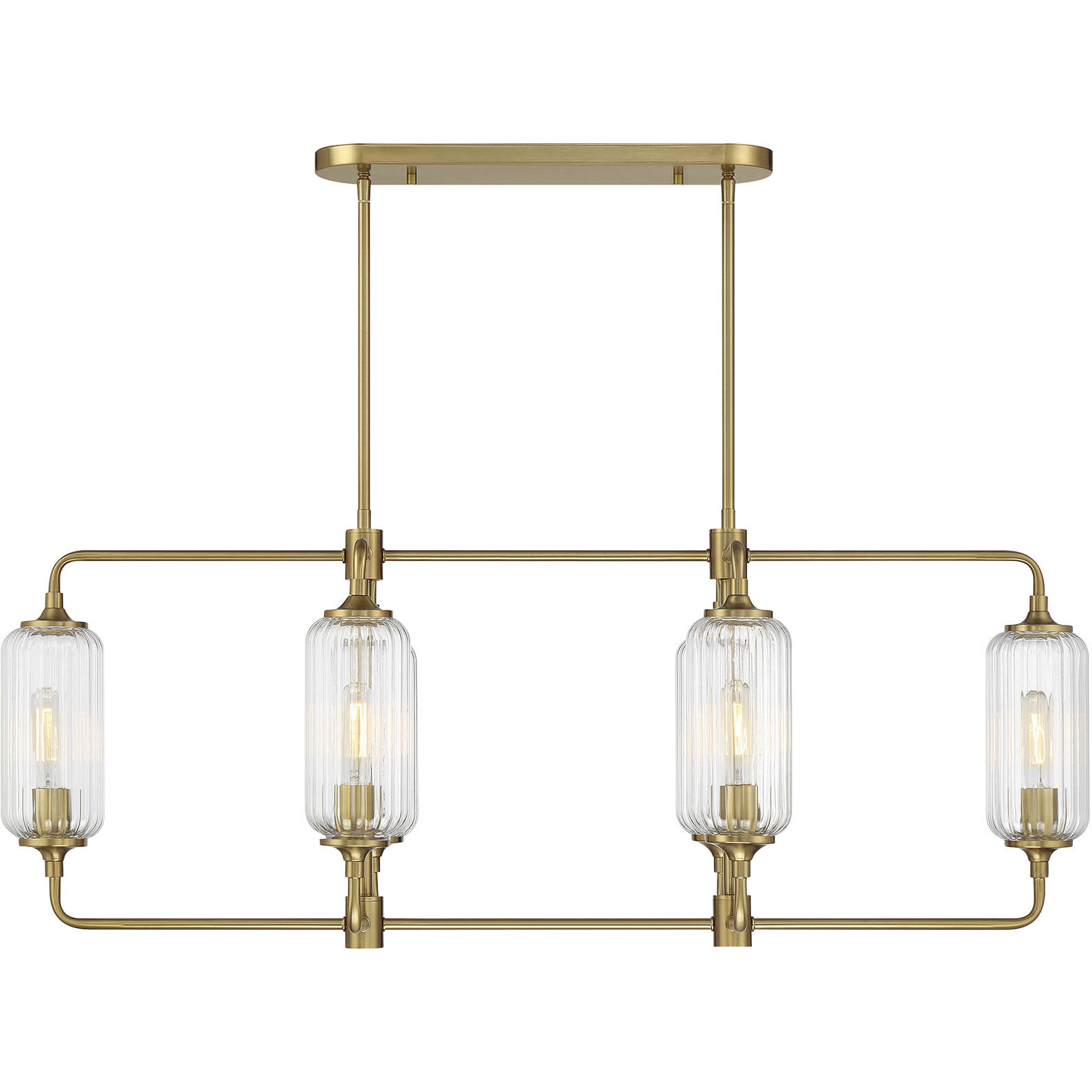 Holton Linear Chandelier Ceiling Light in Warm Brass
