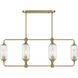 Holton Linear Chandelier Ceiling Light in Warm Brass