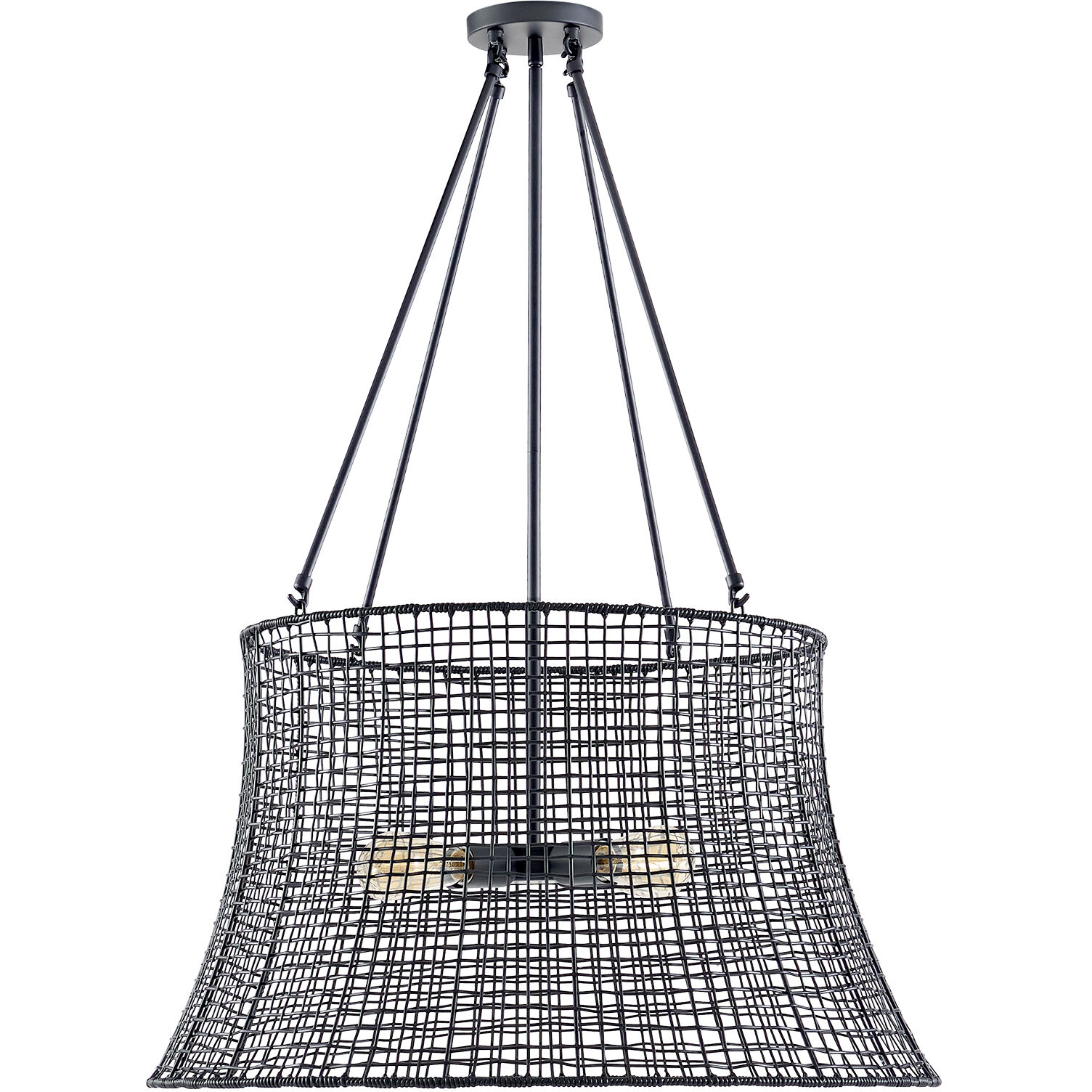 Longleaf 4 Light 28 inch Matte Black Outdoor Chandelier