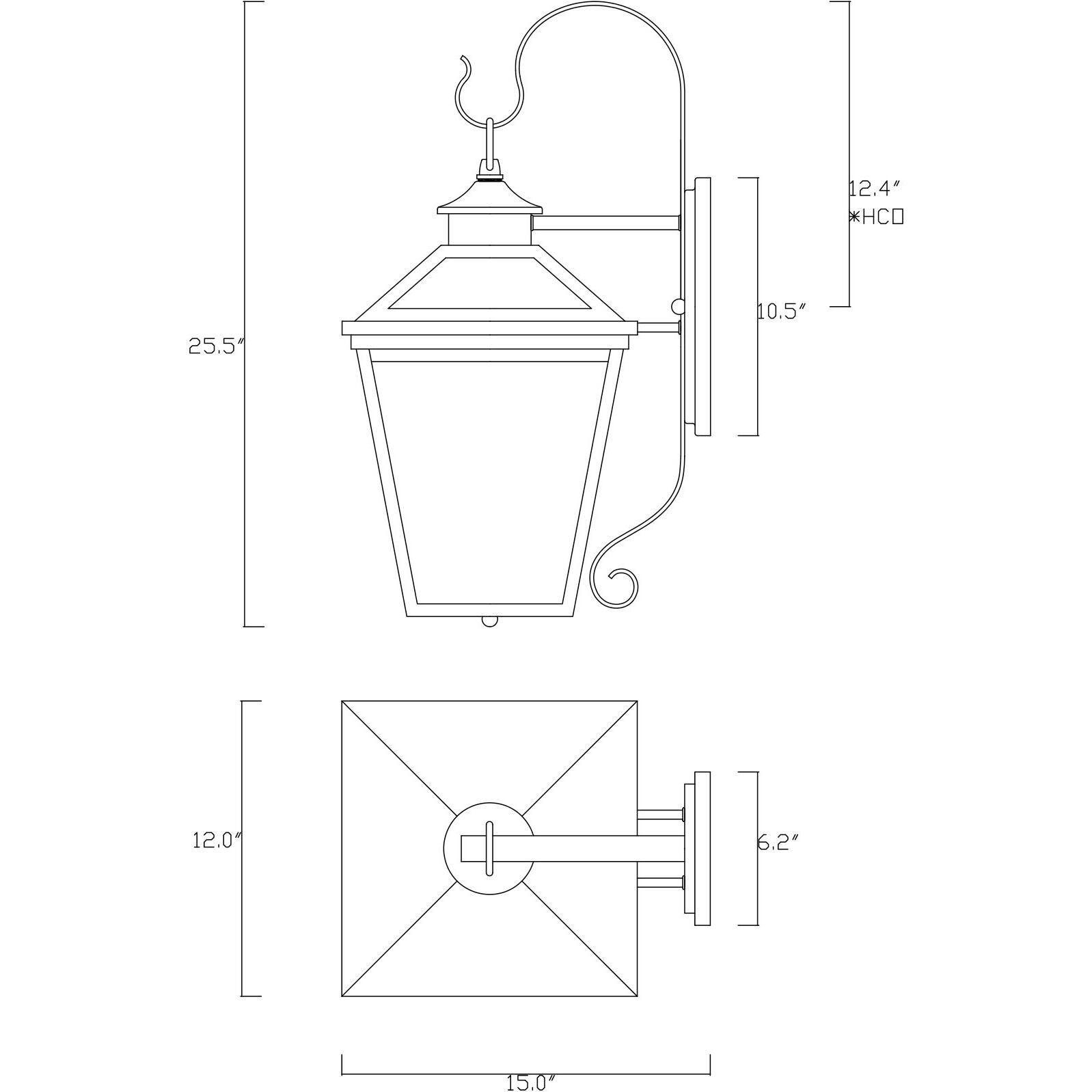 Ellijay Outdoor Wall Lantern in Black