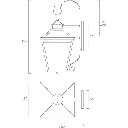 Ellijay Outdoor Wall Lantern in Black