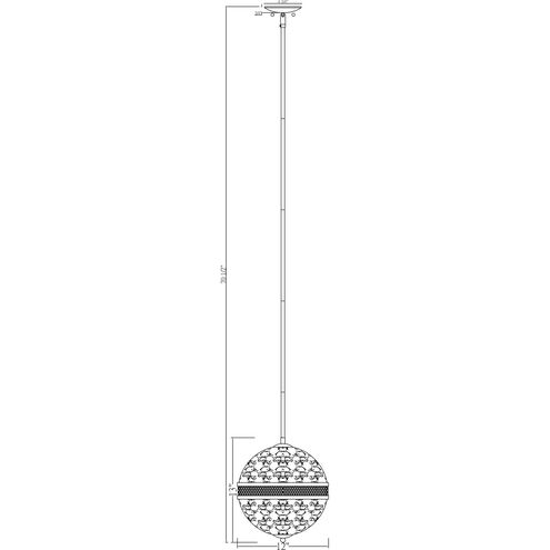 Stirling 3 Light 12 inch Warm Brass Pendant Ceiling Light, Essentials