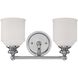 Melrose 2 Light 14.5 inch Polished Chrome Bathroom Vanity Light Wall Light, Essentials