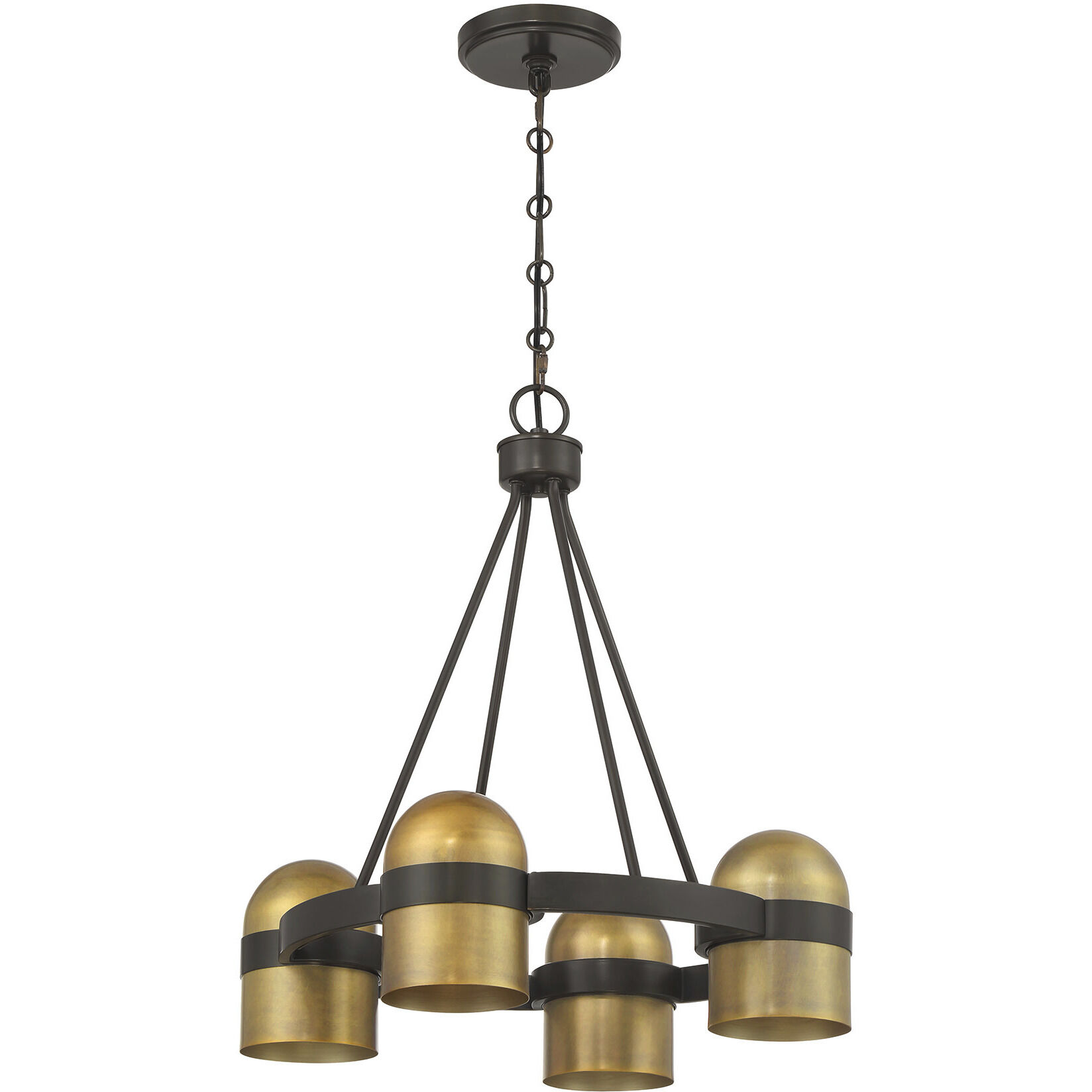 Andover 4 Light 20 inch Mediterranean Bronze and Riviera Brass Chandelier Ceiling Light