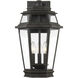 Holbrook 3 Light 18 inch Textured Bronze With Gold Highlights Outdoor Wall Lantern, Large