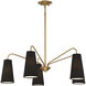 Edgewood 5 Light 32 inch Warm Brass Chandelier Ceiling Light, Essentials