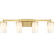 Caldwell 4 Light 32 inch Warm Brass Bathroom Vanity Light Wall Light