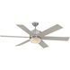 Velocity 60 inch Satin Nickel with Silver Blades Outdoor Ceiling Fan