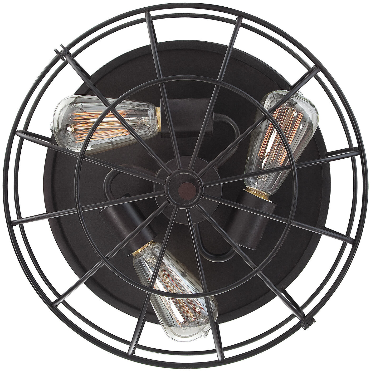 Scout 3 Light 15 inch English Bronze Flush Mount Ceiling Light