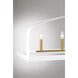 Sheffield 5 Light 46 inch White with Warm Brass Accents Linear Chandelier Ceiling Light in White/Warm Brass