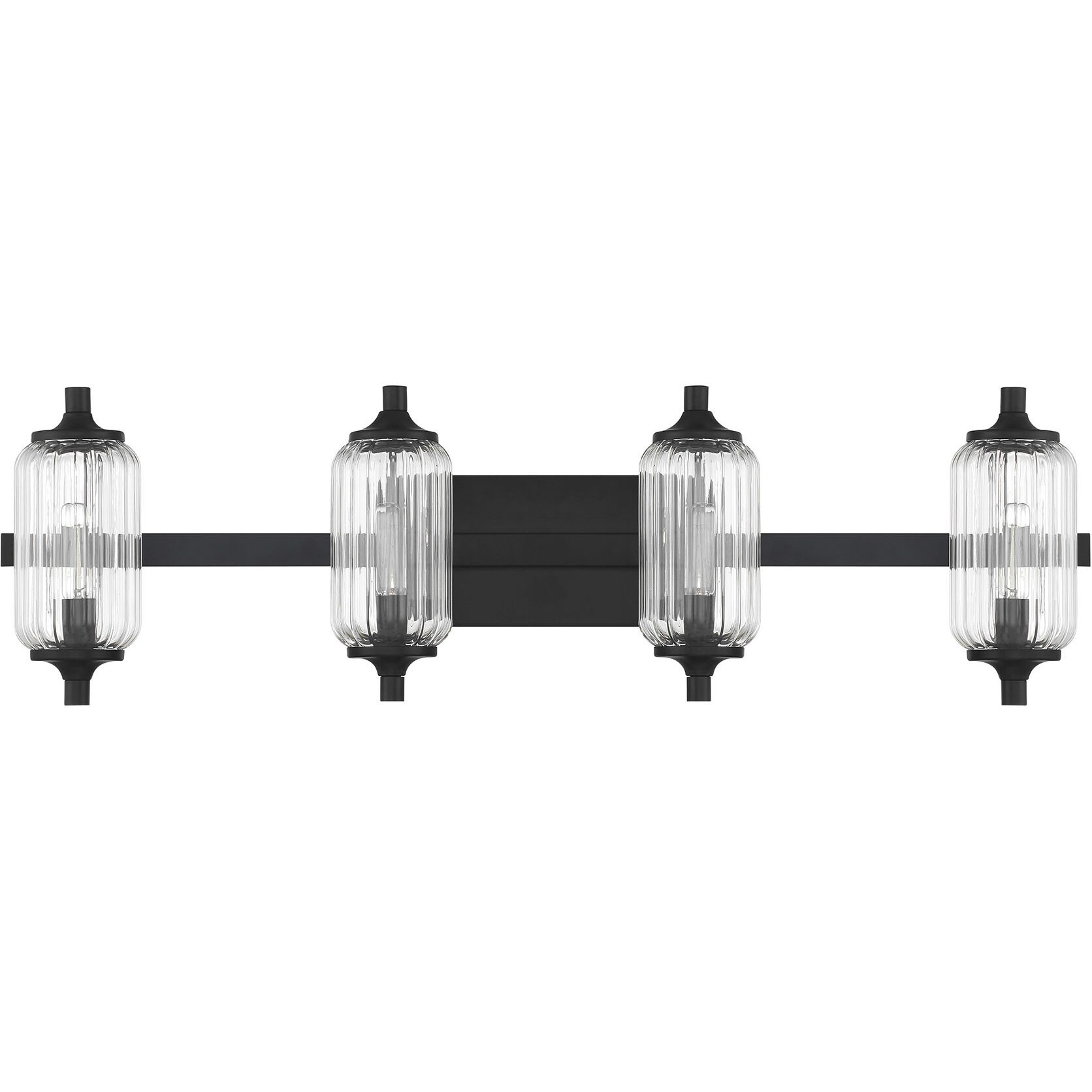 Holton 4 Light 32 inch Matte Black Bathroom Vanity Light Wall Light