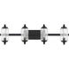 Holton 4 Light 32 inch Matte Black Bathroom Vanity Light Wall Light
