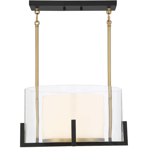 Eaton 1 Light 17 inch Matte Black with Warm Brass Accents Pendant Ceiling Light