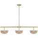 Hubbard LED 44 inch Noble Brass Linear Chandelier Ceiling Light