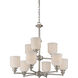 Melrose 9 Light 26 inch Satin Nickel Chandelier Ceiling Light