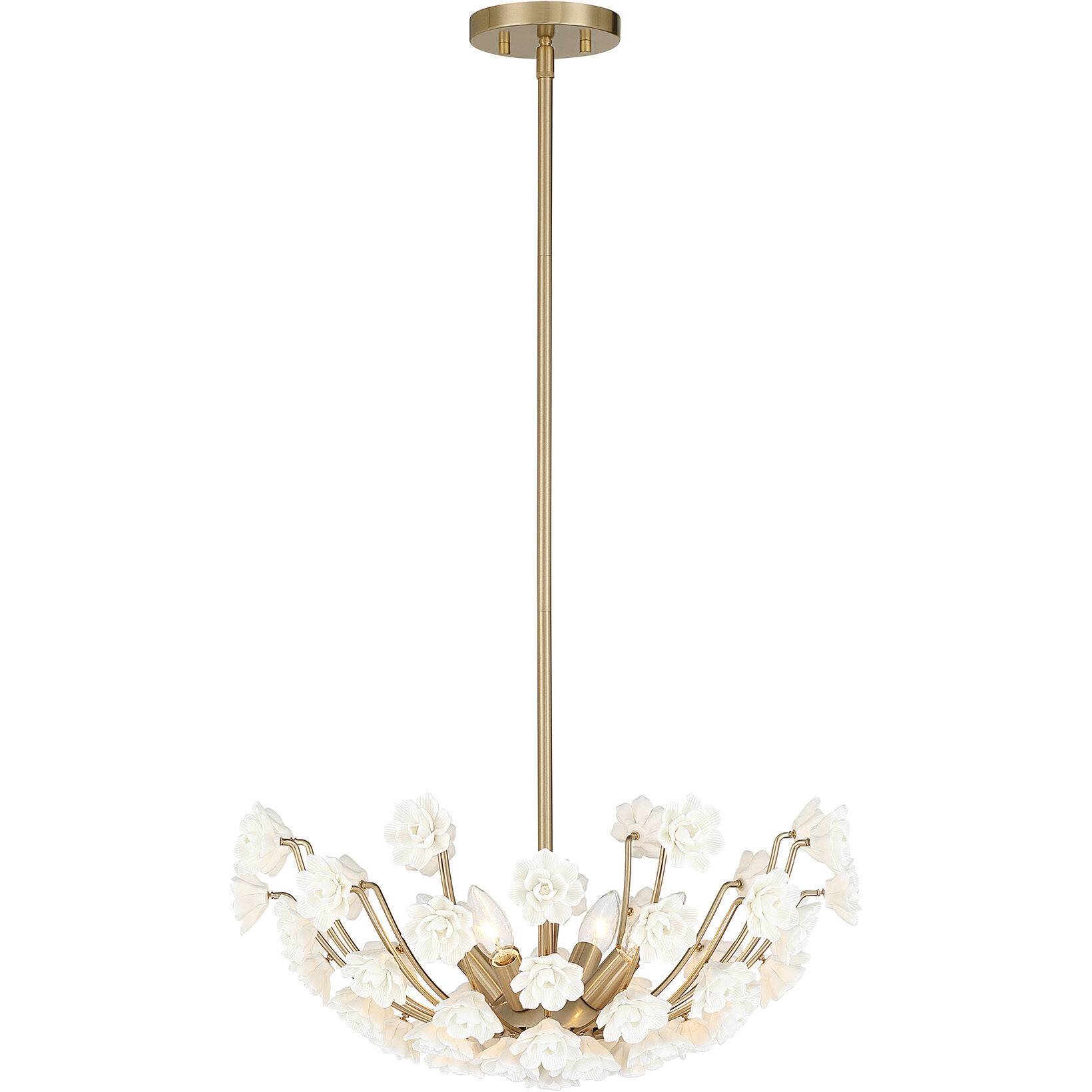 Flores 4 Light 20 inch Noble Brass Chandelier Ceiling Light