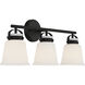 Kaden 3 Light 26 inch Matte Black Vanity Light Wall Light, Essentials