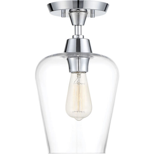 Octave 1 Light 8 inch Polished Chrome Semi-Flush Ceiling Light, Essentials