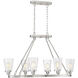 Vaughan 6 Light 38 inch Satin Nickel Linear Chandelier Ceiling Light