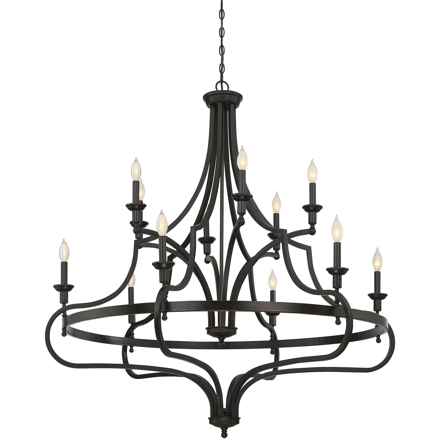 Shields 12 Light 48 inch English Bronze Chandelier Ceiling Light