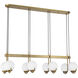 Abella 8 Light 46 inch Warm Brass Linear Chandelier Ceiling Light, Lighting One