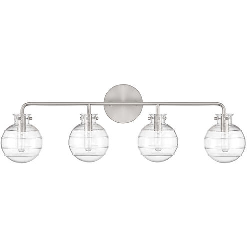 Mason 4 Light 30.5 inch Satin Nickel Bathroom Vanity Light Wall Light