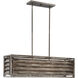 Hartberg 5 Light 13.5 inch Aged Driftwood Outdoor Linear Chandelier