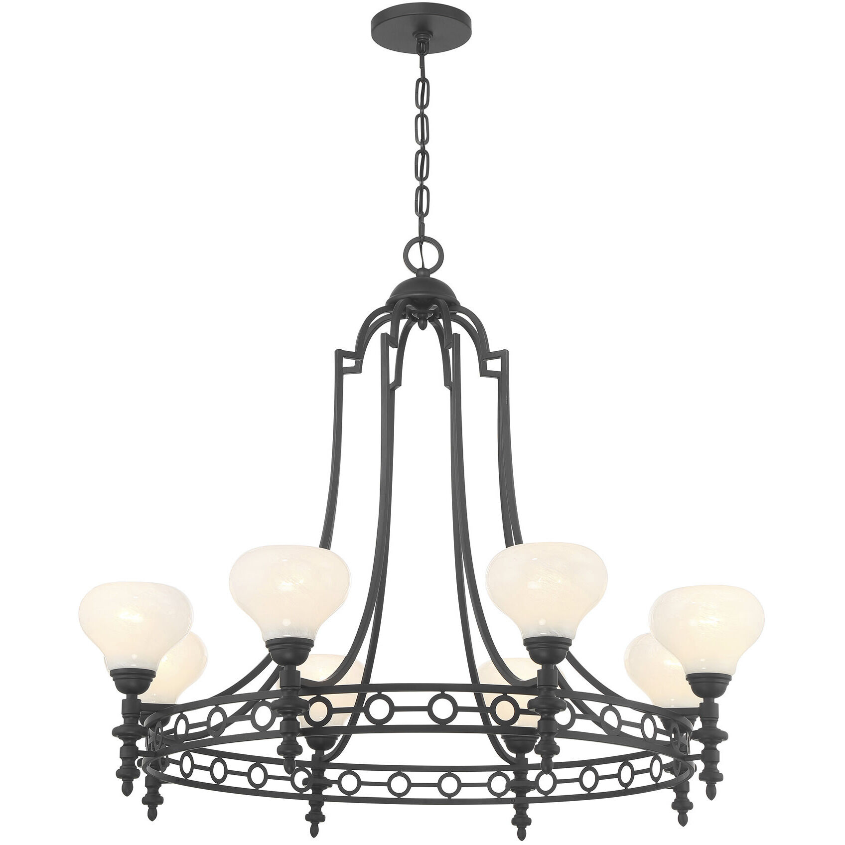 Allston 8 Light 36 inch Matte Black Chandelier Ceiling Light