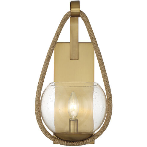 Ashe 1 Light 8.5 inch Warm Brass and Rope Wall Sconce Wall Light