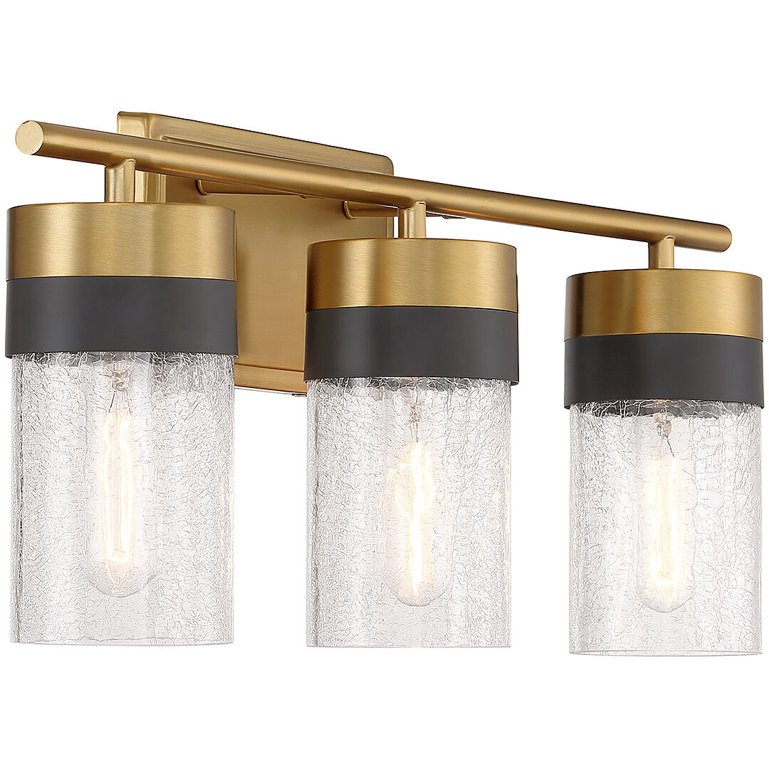 Brickell 3 Light 22 inch Warm Brass Bathroom Vanity Light Wall Light