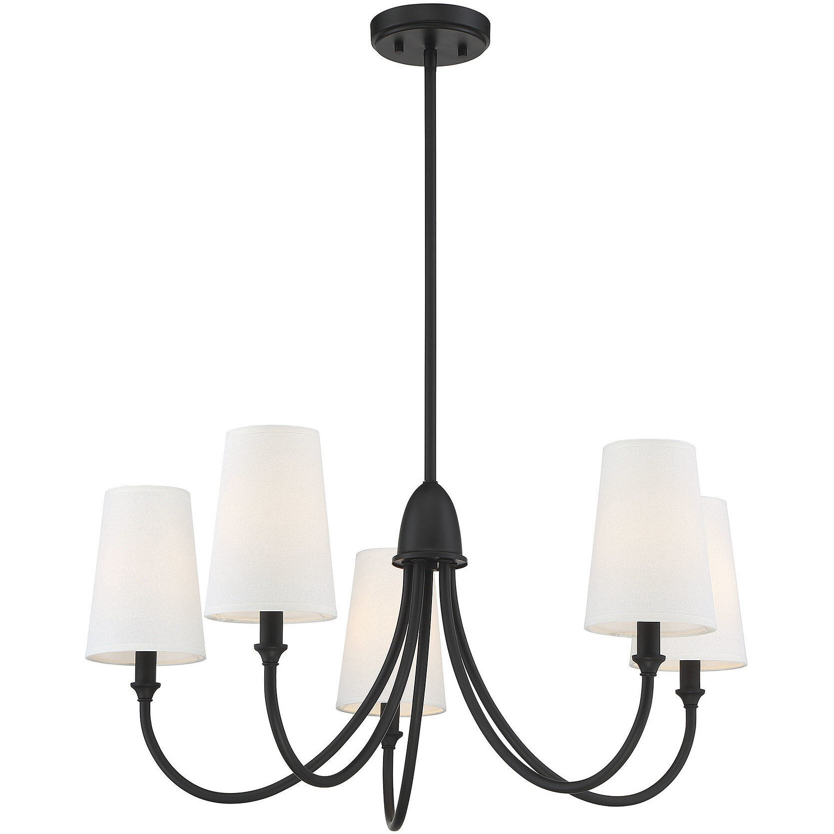 Cameron 5 Light 29 inch Matte Black Chandelier Ceiling Light, Essentials