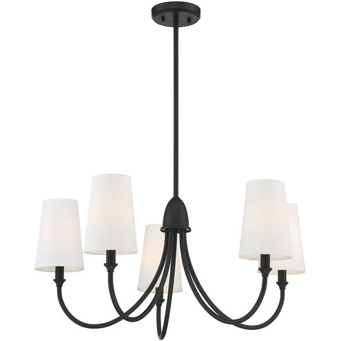 Cameron 5 Light 29 inch Matte Black Chandelier Ceiling Light, Essentials