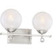 Medina 2 Light 16 inch Satin Nickel Bathroom Vanity Light Wall Light