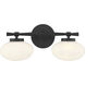 Barrow 2 Light 17 inch Matte Black Bathroom Vanity Light Wall Light