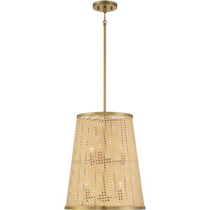Astoria 6 Light 16 inch Natural with Burnished Brass Pendant Ceiling Light