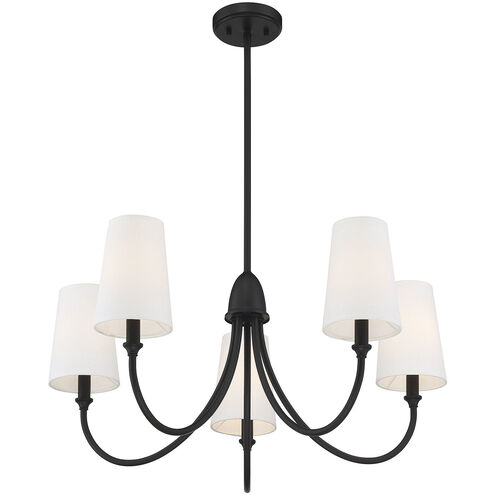 Cameron 5 Light 29 inch Matte Black Chandelier Ceiling Light, Essentials