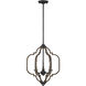Westwood 3 Light 16 inch Barrelwood with Brass Pendant Ceiling Light