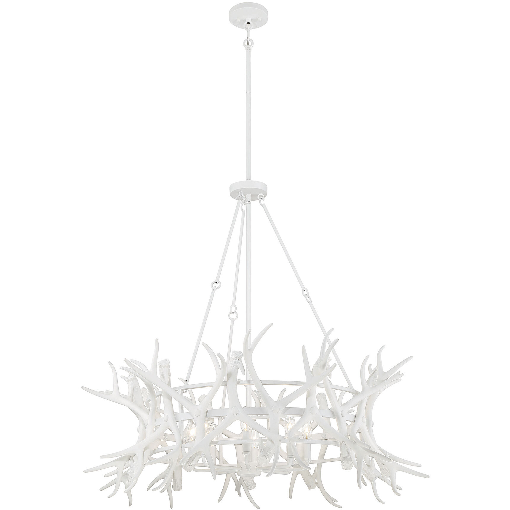 Daniels 8 Light 40 inch Matte White Chandelier Ceiling Light
