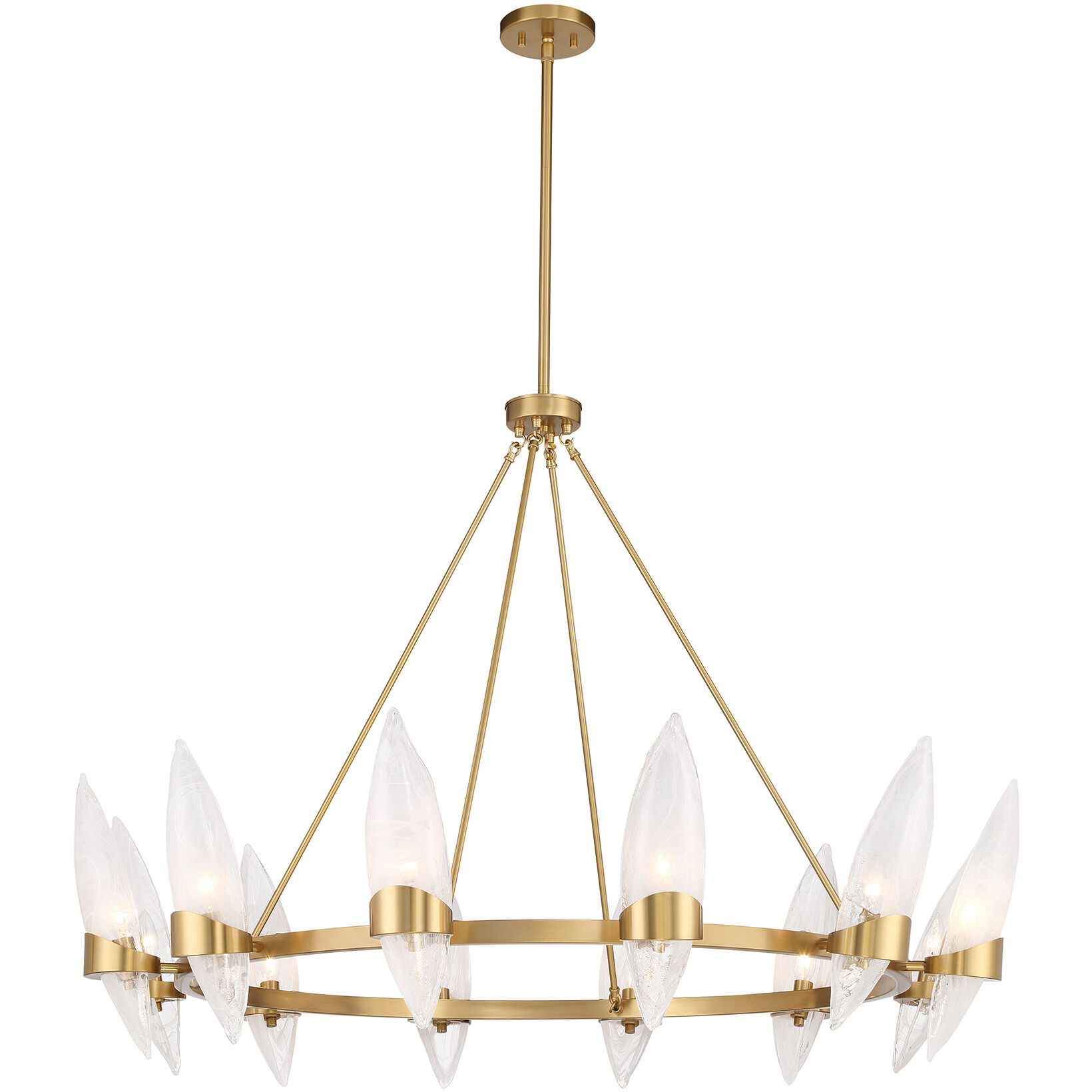 Nouvel 12 Light 45 inch Warm Brass Chandelier Ceiling Light