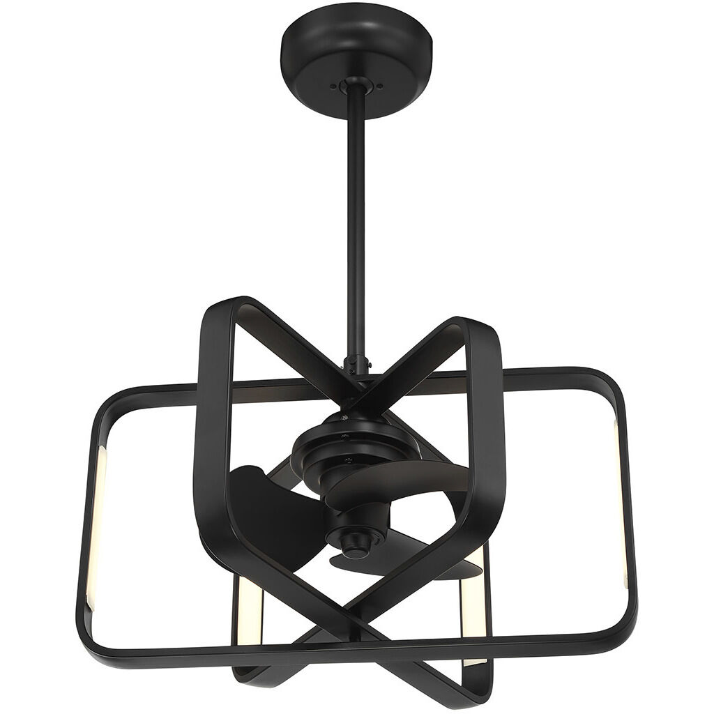 Lynx 14 inch Matte Black with Black Blades Fan D'Lier