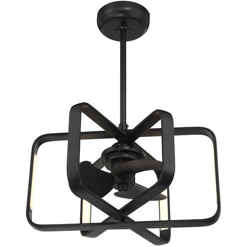 Lynx 14 inch Matte Black with Black Blades Fan D'Lier