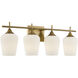 Octave 4 Light 28.75 inch Warm Brass Bathroom Vanity Light Wall Light, Essentials