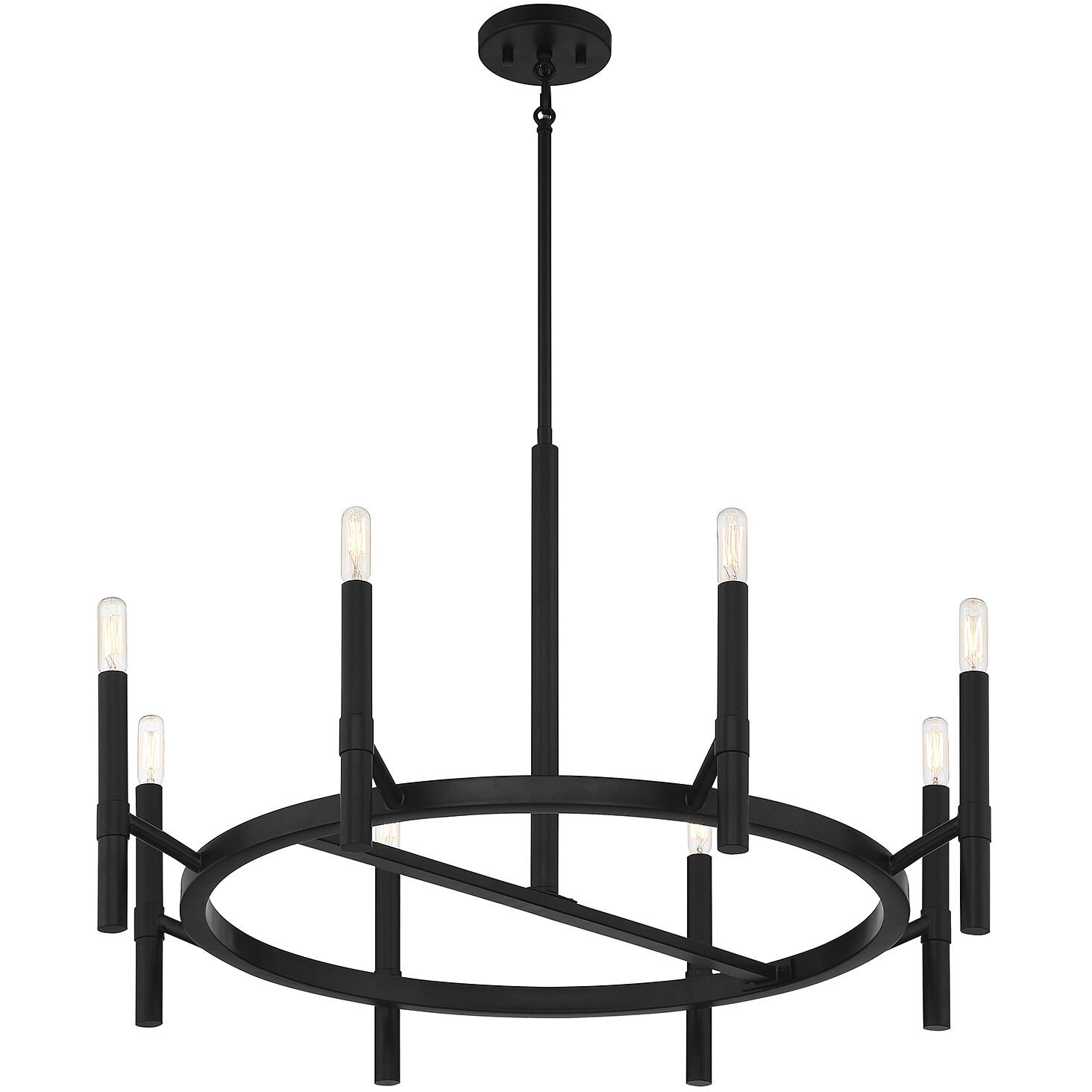 Padgett 8 Light 32 inch Matte Black Chandelier Ceiling Light